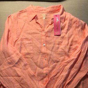 Lilly linen button down shirt